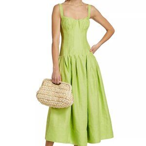 Nicholas Makenna Linen Corset Midi-Dress NWT